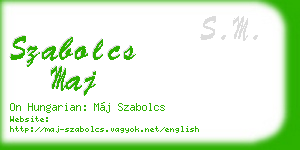 szabolcs maj business card